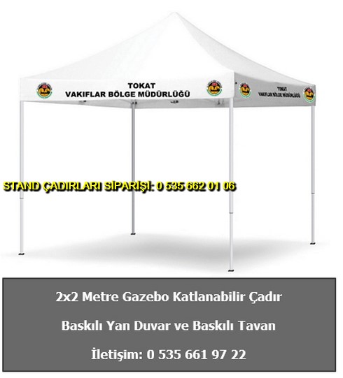 2x2 Saçak Baskılı Gazebo Tanıtım Çadırı