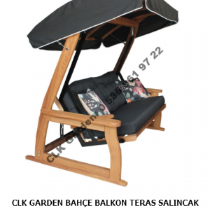 CLK Garden Akçay Iroko Ahşap Bahçe Balkon Teras Salıncak