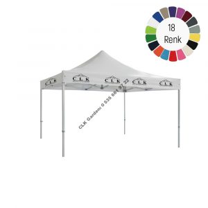 CLK 4x4 Saçak Logo Baskılı Katlanabilir Tente Gazebo Çadır İmalatı Satışı